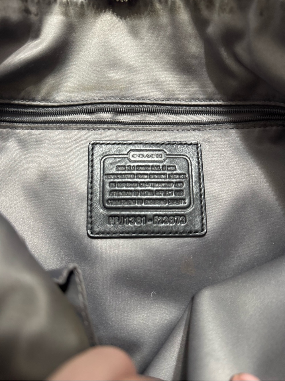 Coach F23973 Black Leather Tote Bag - Picture 3 of 5